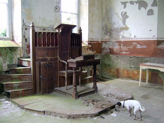 Church altar decaying